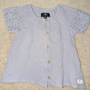 NWOT 7 For All Mankind Lavender Button-Front Girls' Top